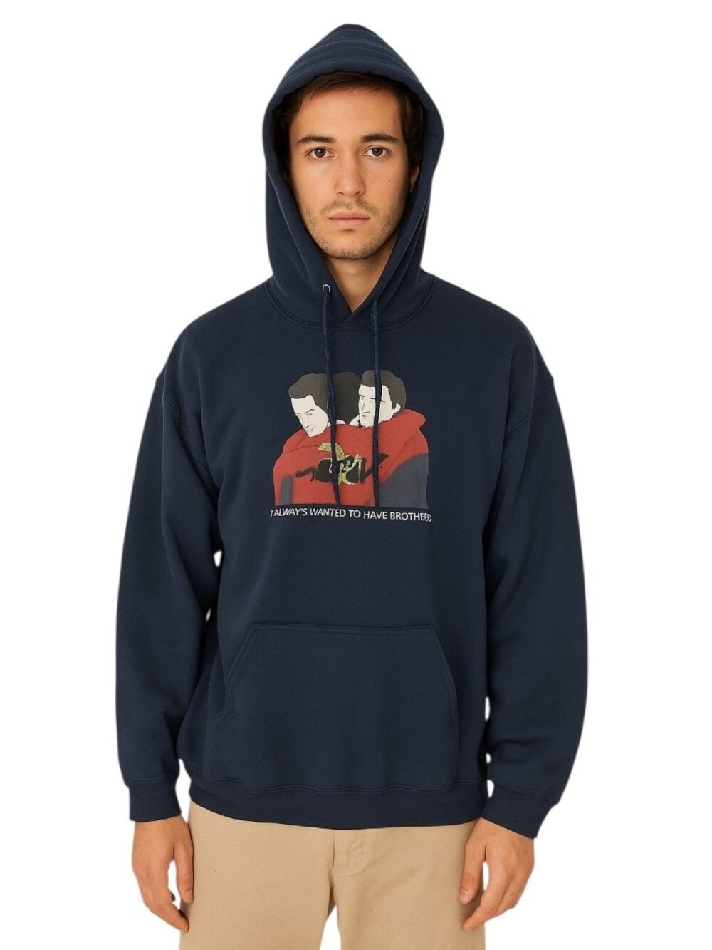 Spider-Man I Always Wanted To Have Brothers Hoodie Blue Size L Cozy Casual